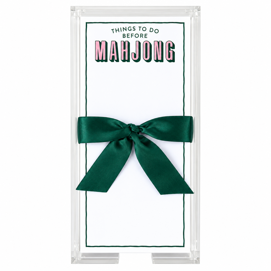 Things To Do Before Mahjong Notepad w/ Acrylic Tray