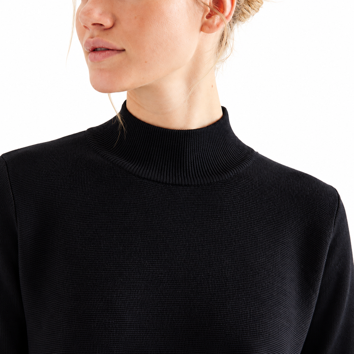 Sutton Mock Neck Sweater - Black
