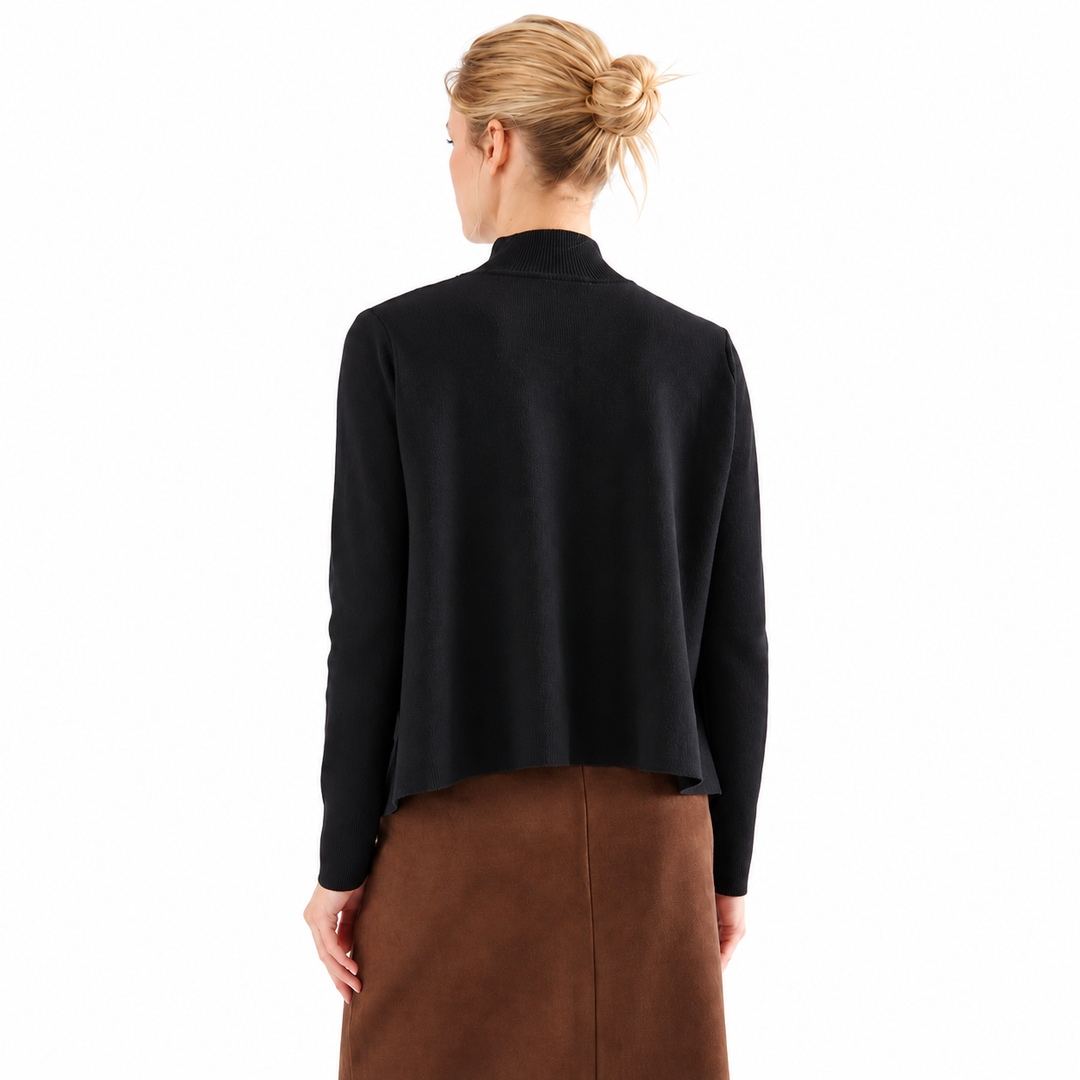 Sutton Mock Neck Sweater - Black