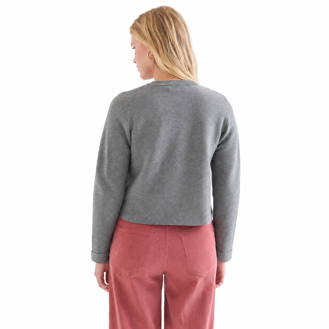 Classic Grey Button Cardigan