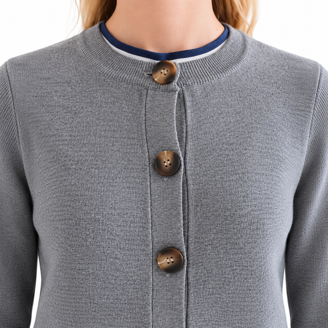 Classic Grey Button Cardigan
