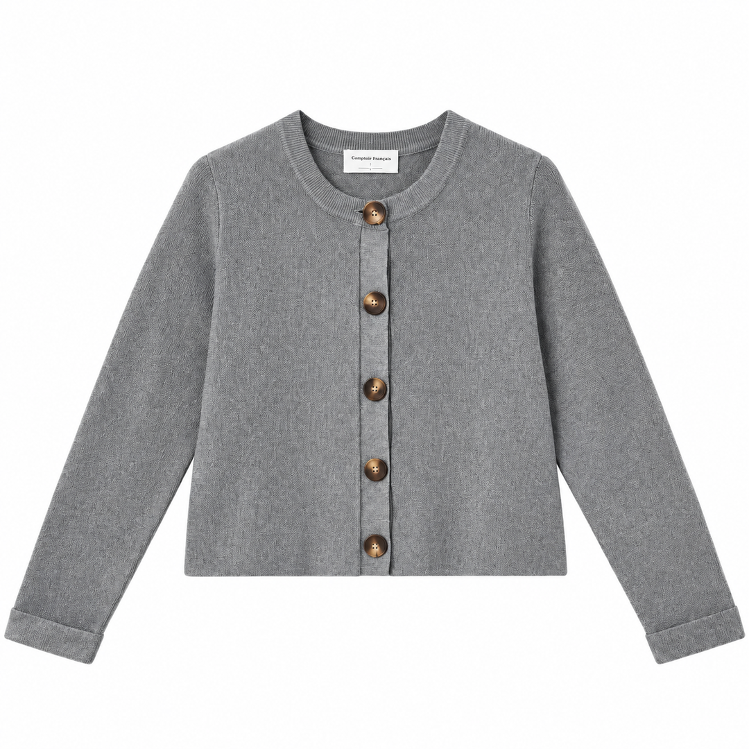 Classic Grey Button Cardigan