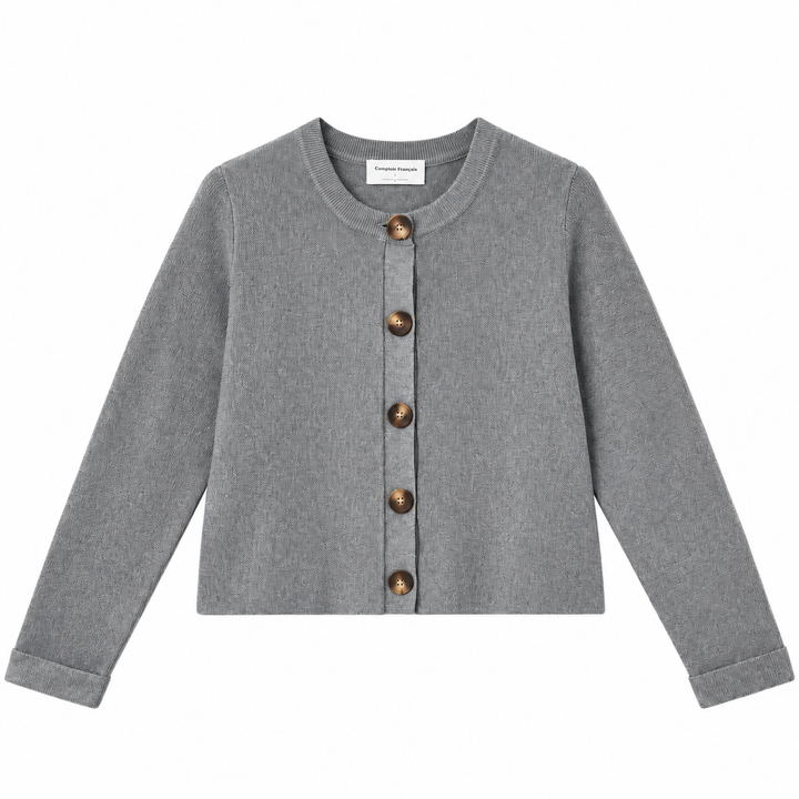 Classic Grey Button Cardigan