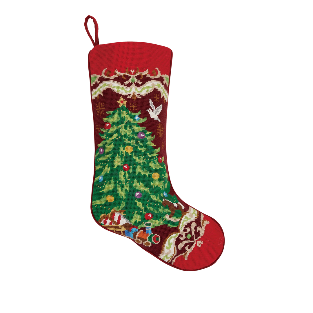 Christmas Tree Needlepoint Stocking