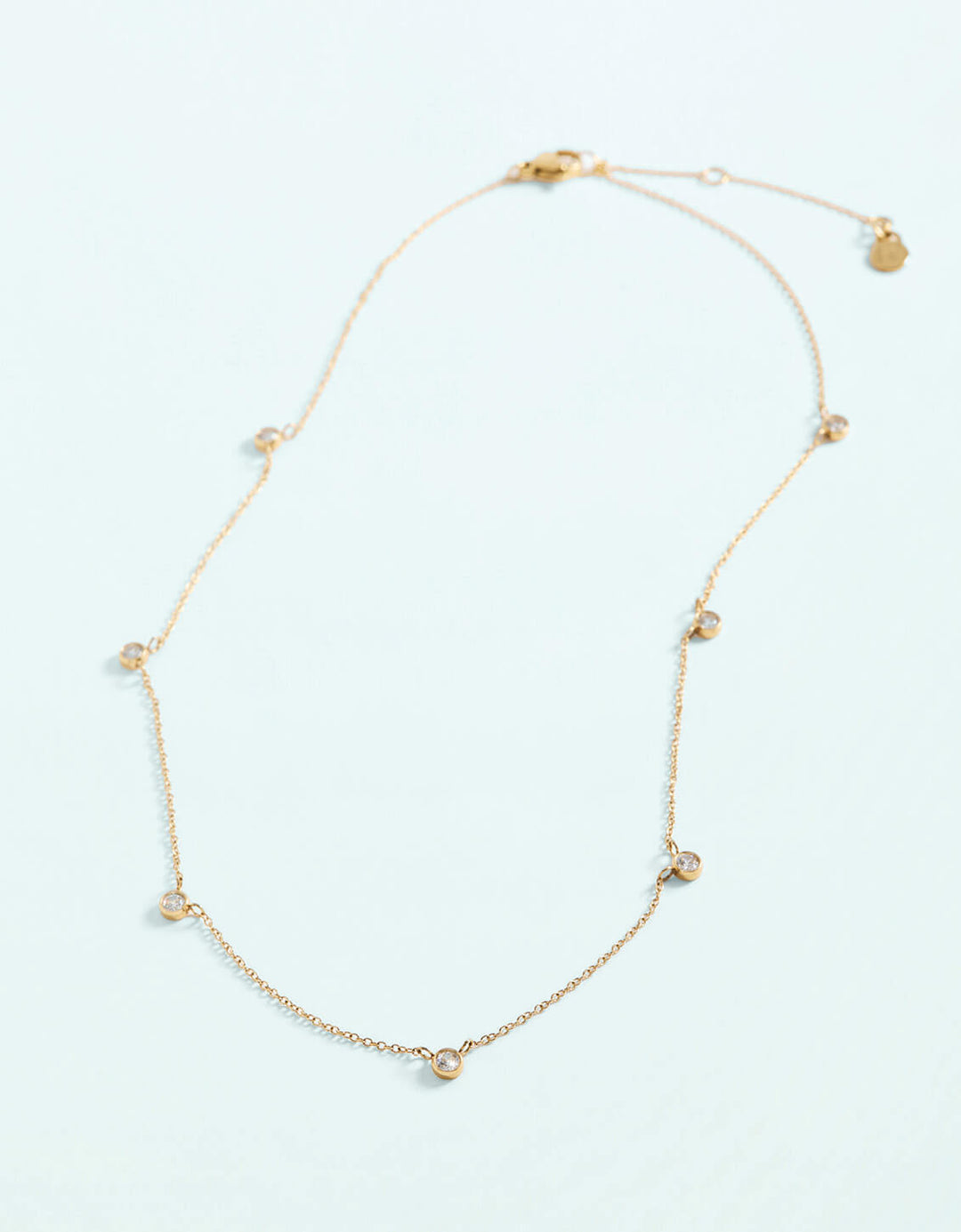 Lighthouse Station Necklace 16" Cubic Zirconia
