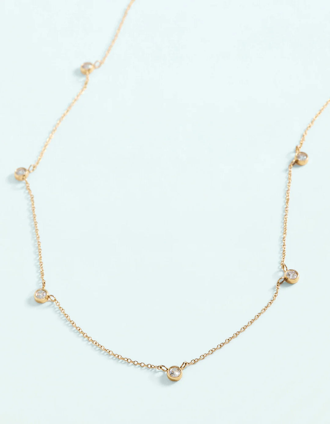 Lighthouse Station Necklace 16" Cubic Zirconia