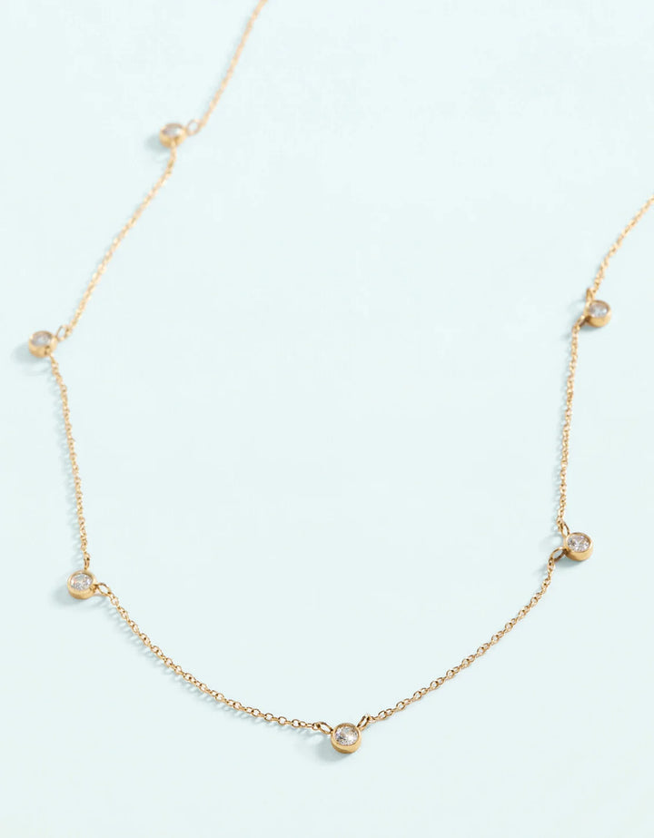Lighthouse Station Necklace 16" Cubic Zirconia