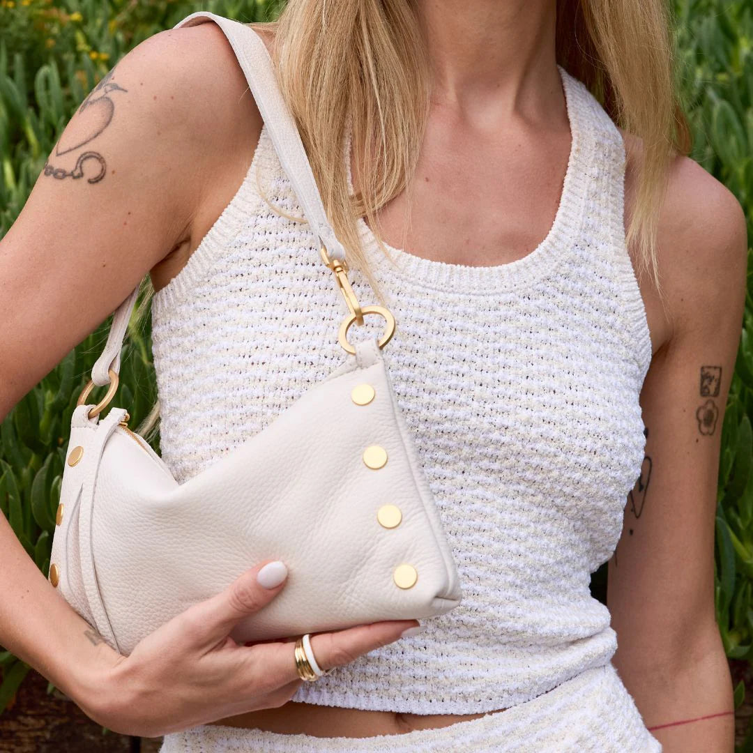 Kyle Leather Shoulder Bag - Calla Lily White