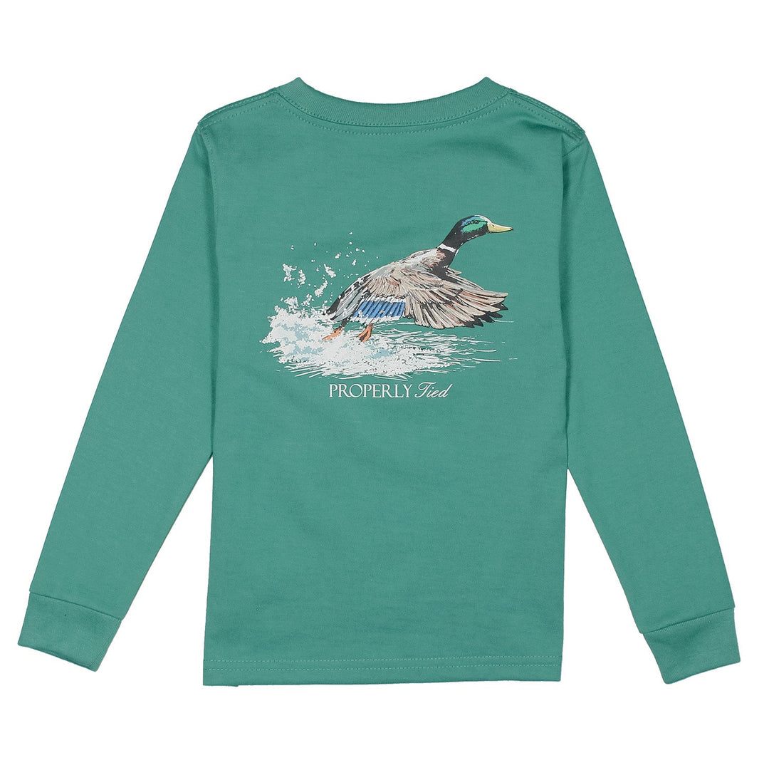 Long Sleeve Tee - Lift Off on Teal