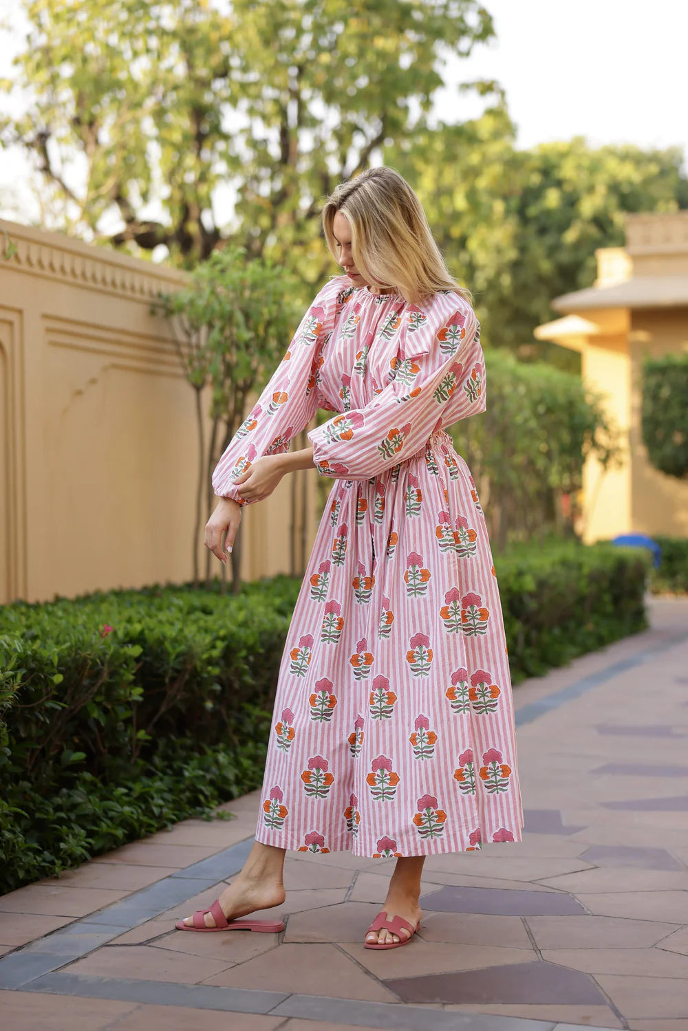 Newport Skirt - Pink Orange Flower
