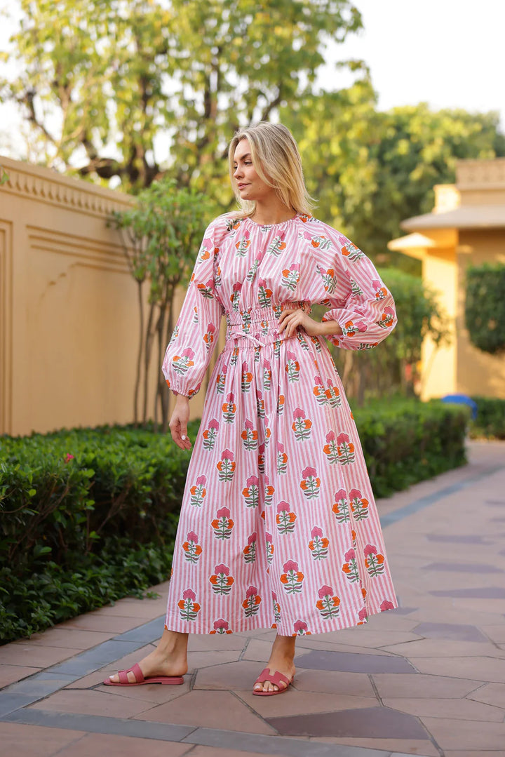 Newport Skirt - Pink Orange Flower