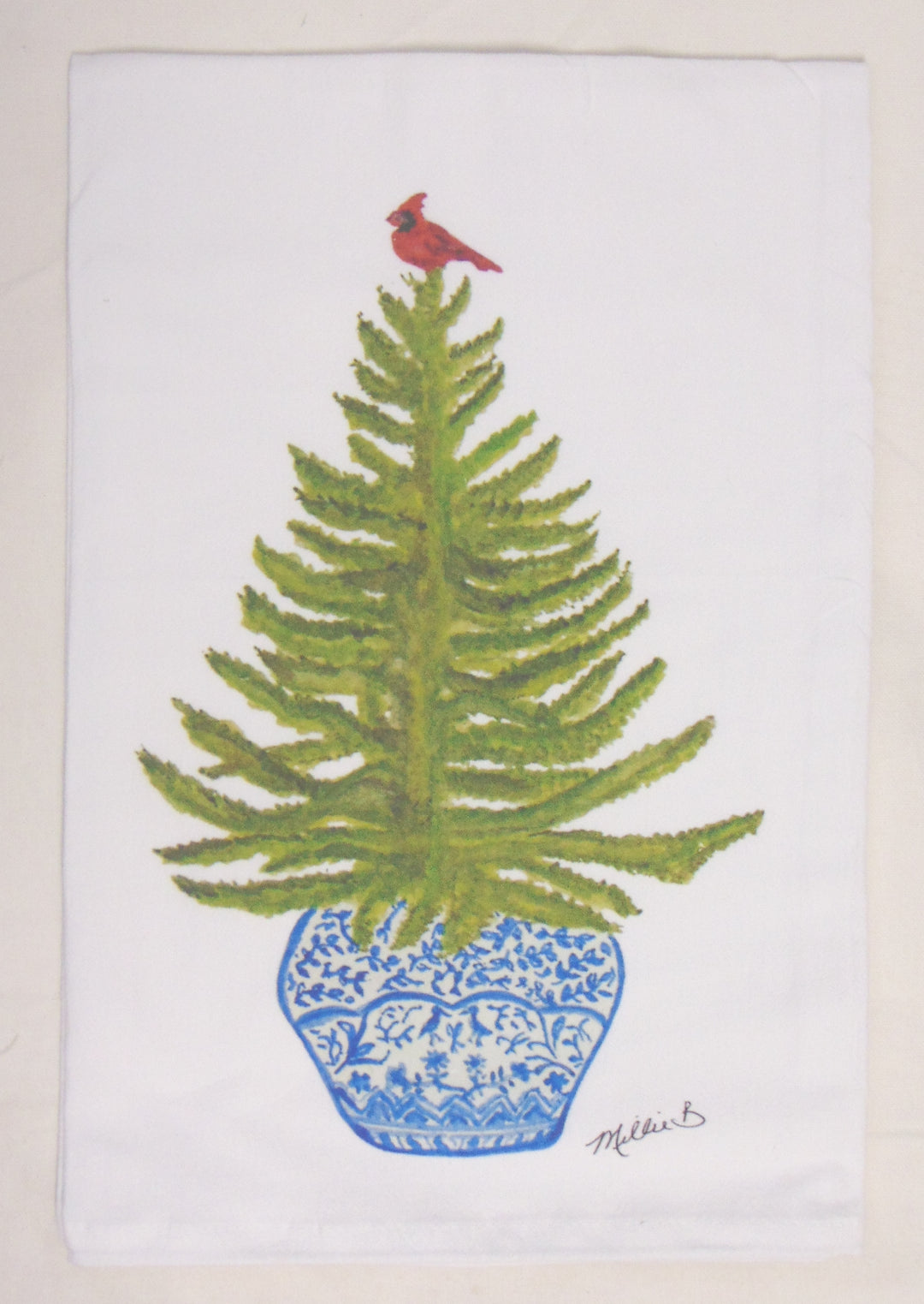 Hand Printed Guest Towel - Christmas