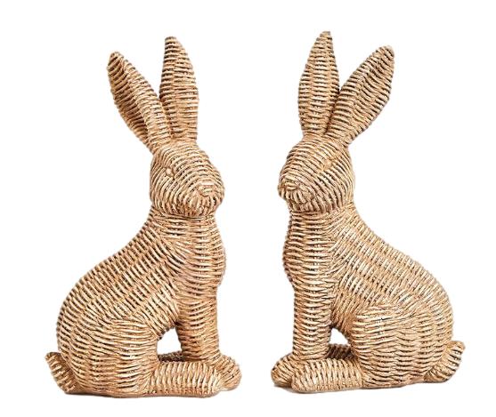 Woven Pattern Easter Bunnies - Set of 2
