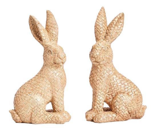 Woven Pattern Easter Bunnies - Set of 2