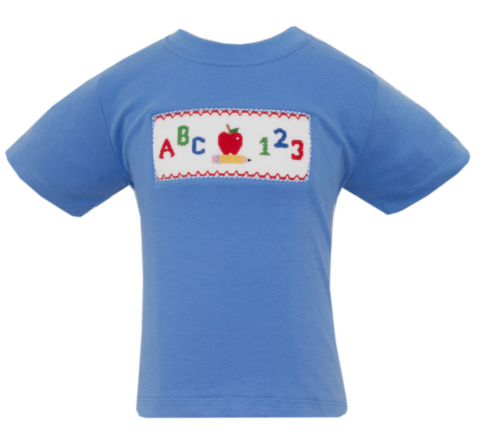 ABC 123 Periwinkle Blue Knit Smocked T-Shirt