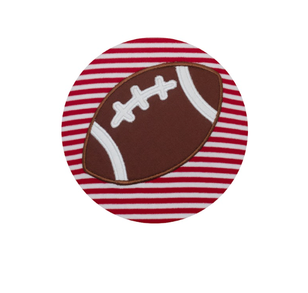 Football Play Romper - Red Knit Stripe
