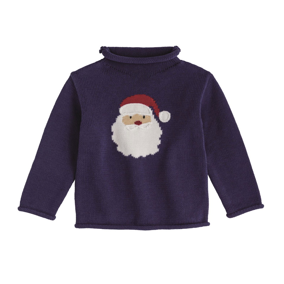 Rollneck Sweater - Navy Santa