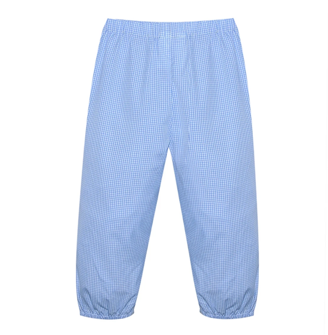 Logan Elastic Pants- Blue Gingham