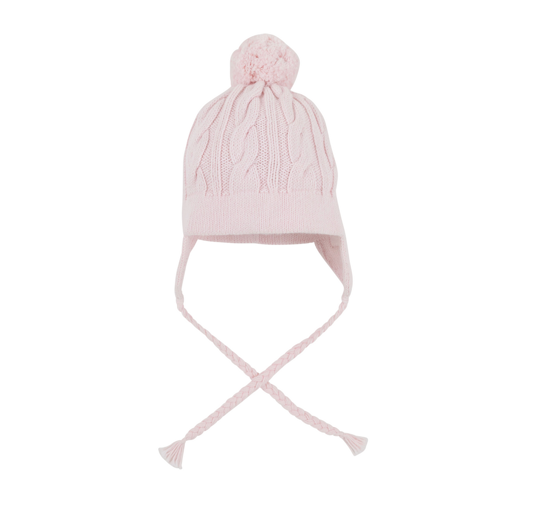 Parrish Pom Pom Cable Knit Hat - Palm Beach Pink