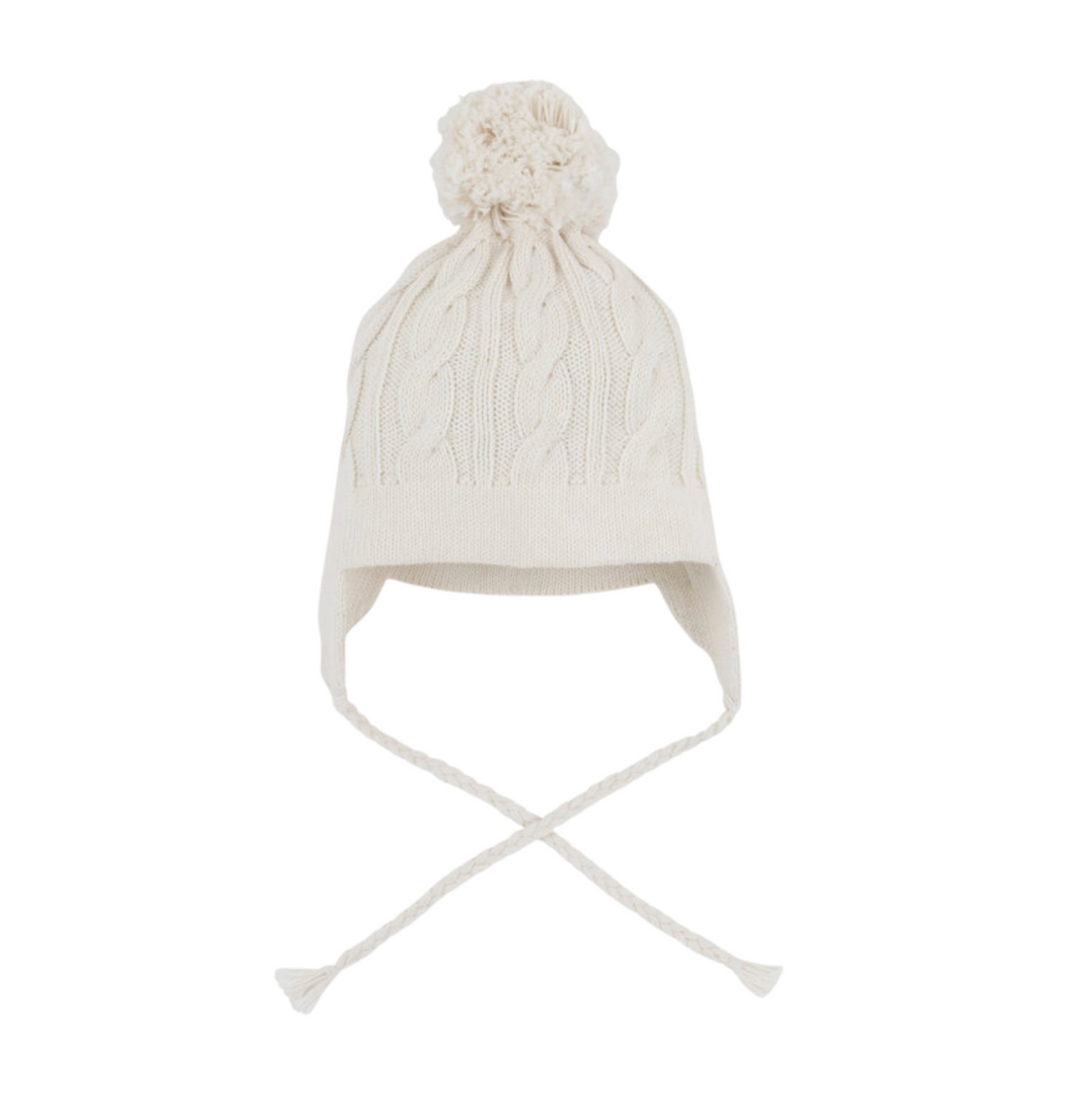 Parrish Pom Pom Cable Knit Hat - Palmetto Pearl