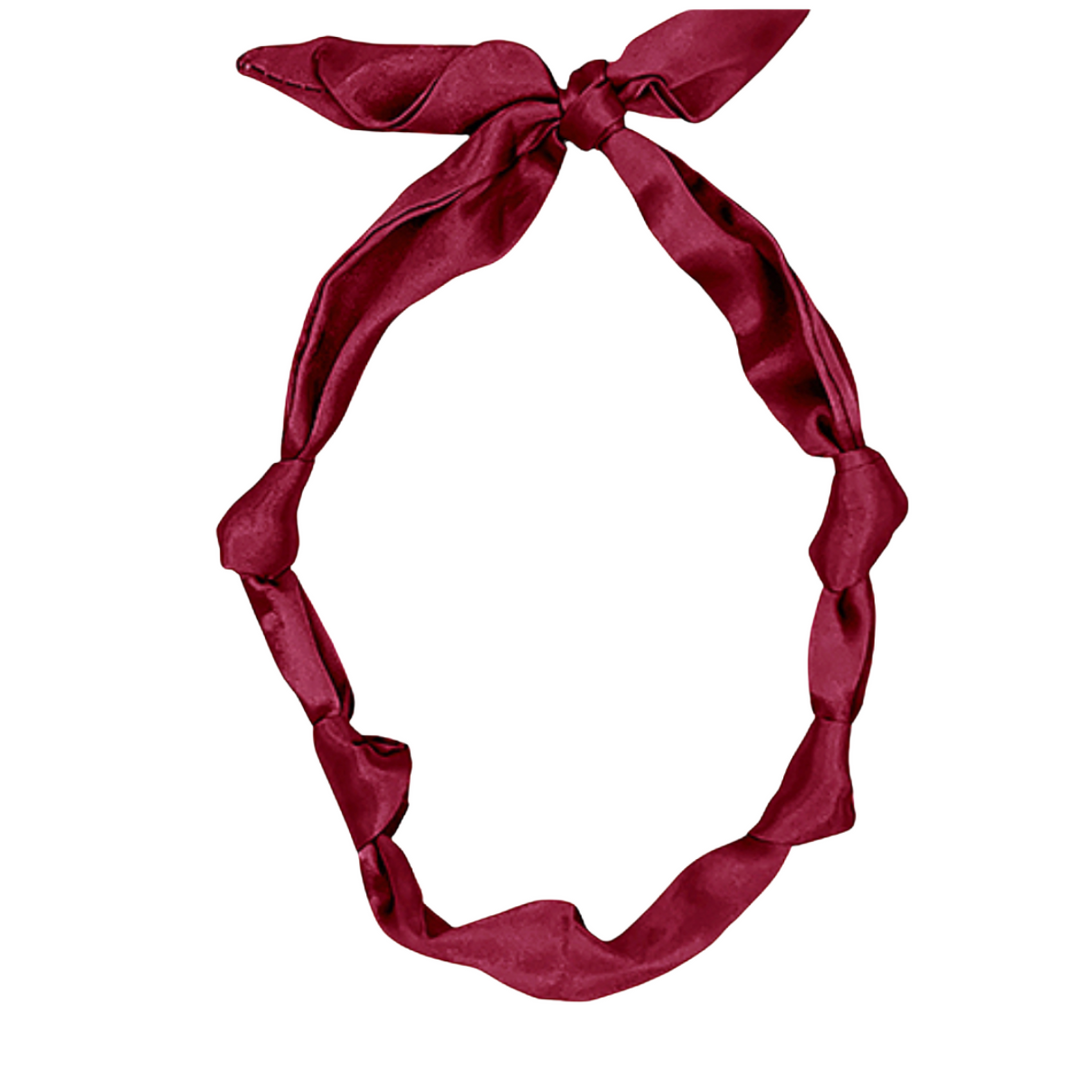 BC Solid Color Scarf Necklace Set - Maroon