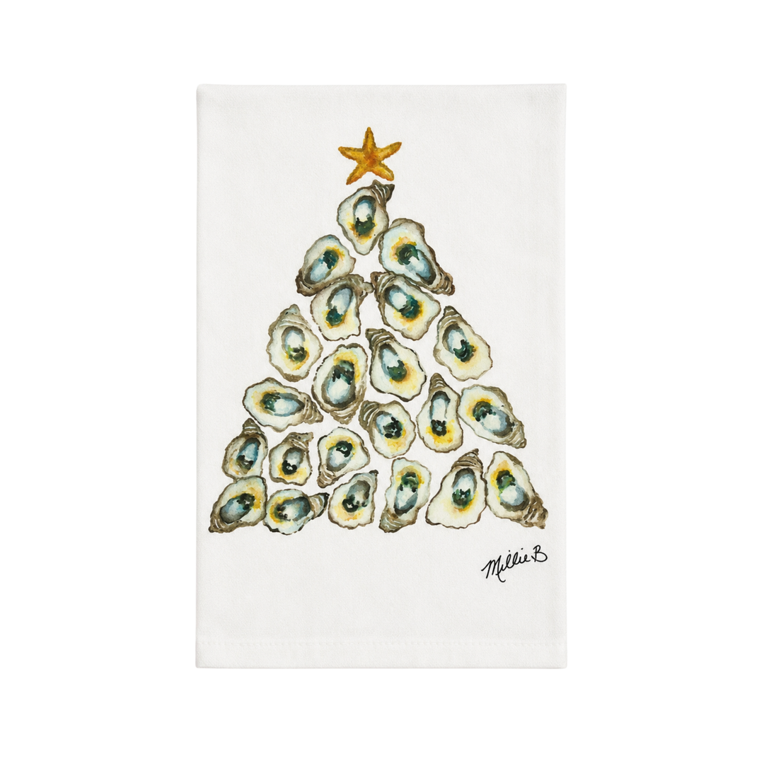 Hand Printed Guest Towel - Christmas