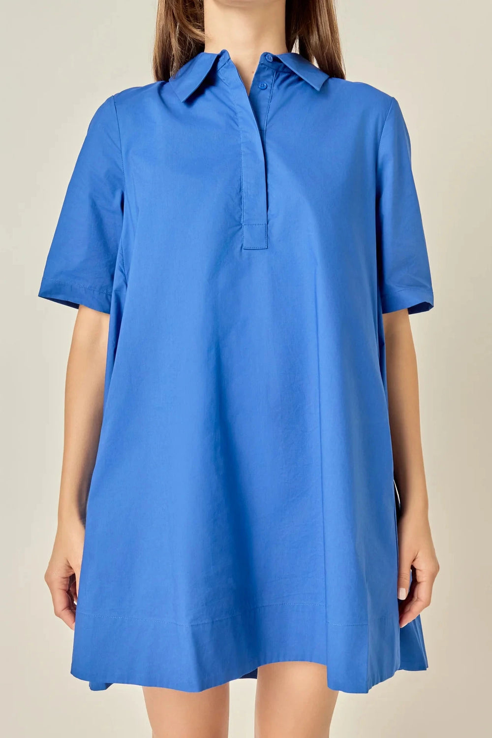 A-Line Short Sleeve Shirt Dress Womens Dress English Factory 