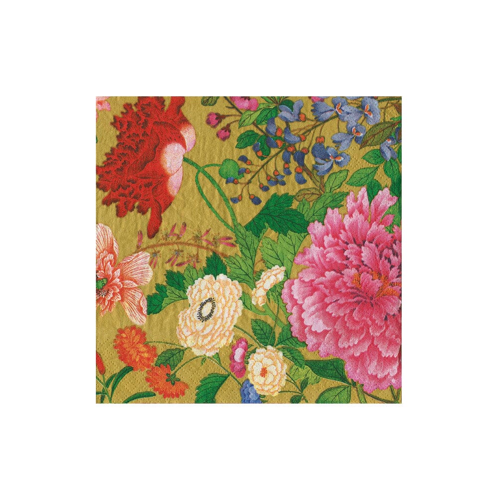 A Profusion Of Flowers 2 Cocktail Napkin - 20 Per Package Cocktail Napkins Caspari 