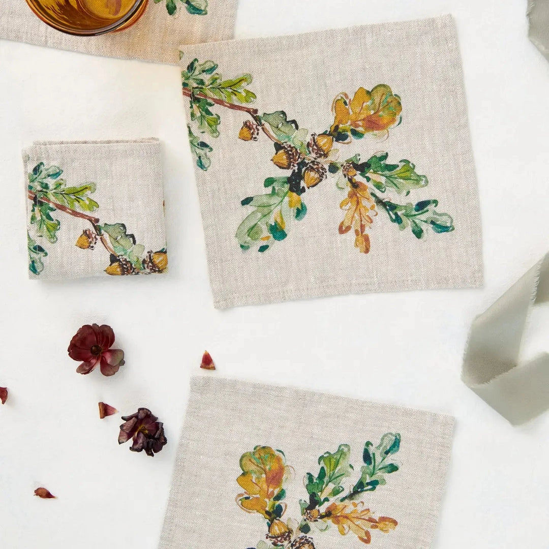 Acorns Cocktail Napkins - Set of 4 Cocktail Napkins Darling Lemon 