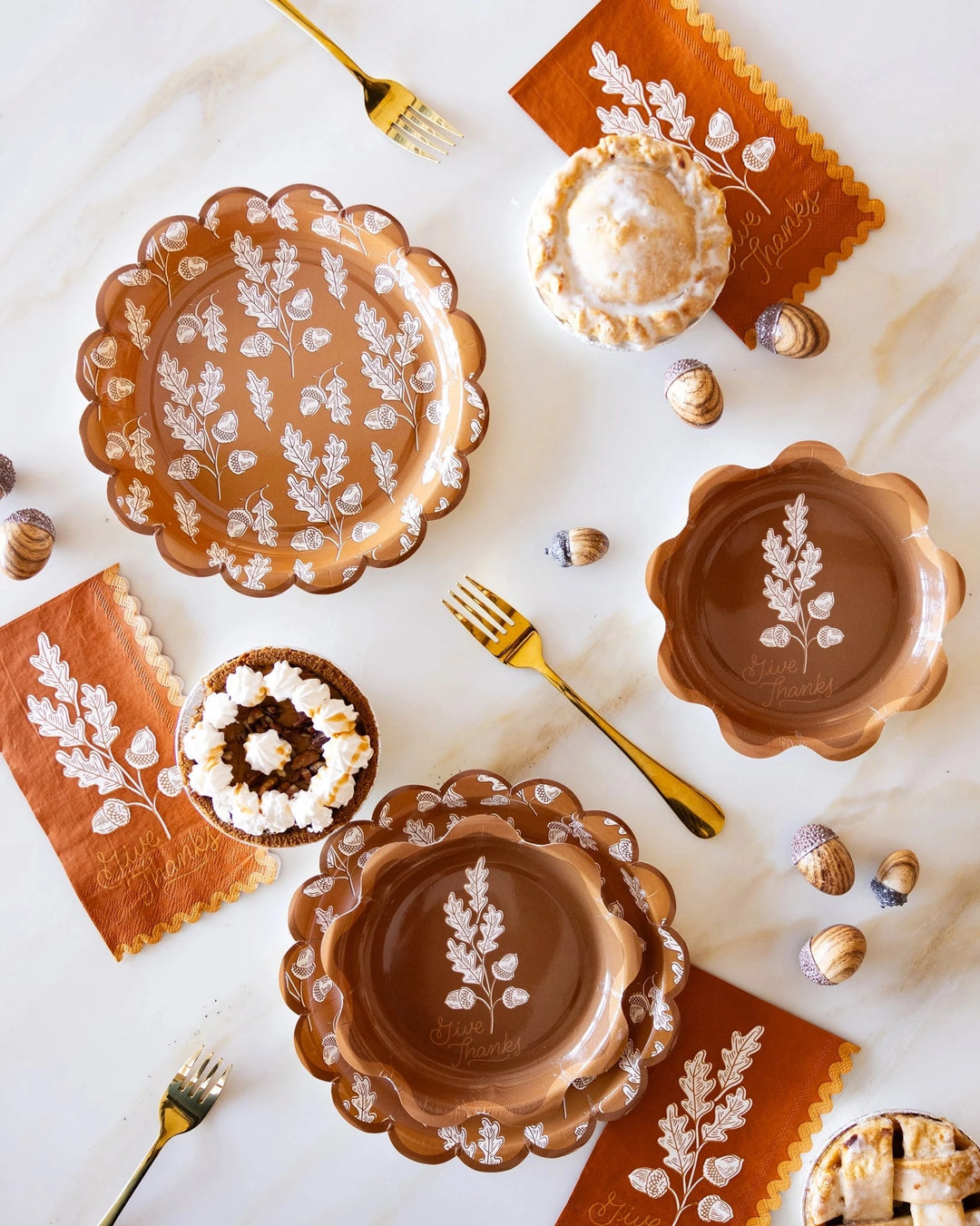 Acorns Give Thanks Dinner Napkins Guest Towels My Mind's Eye 