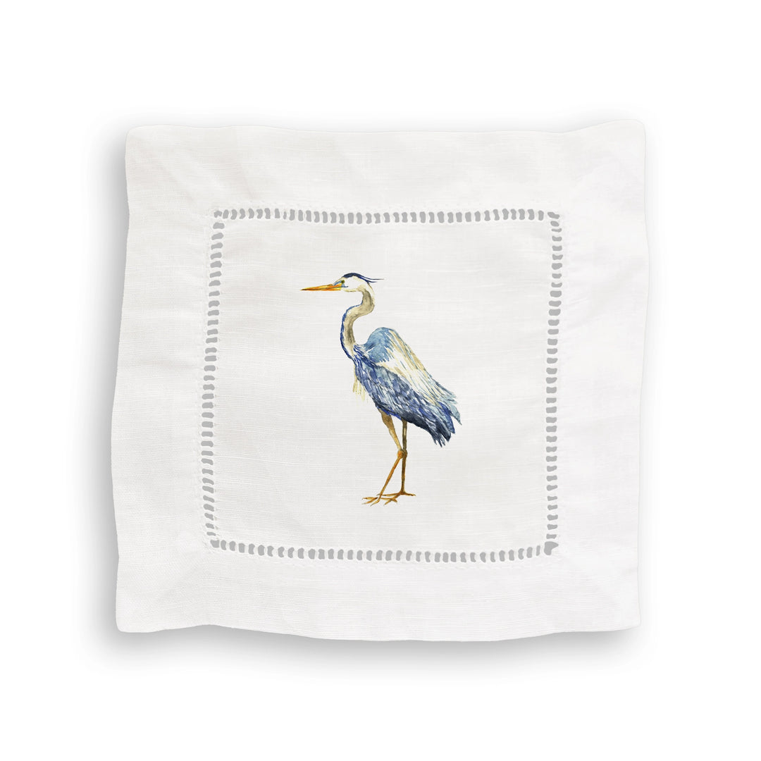 Sea Birds Mixed Linen Cocktail Napkin Set