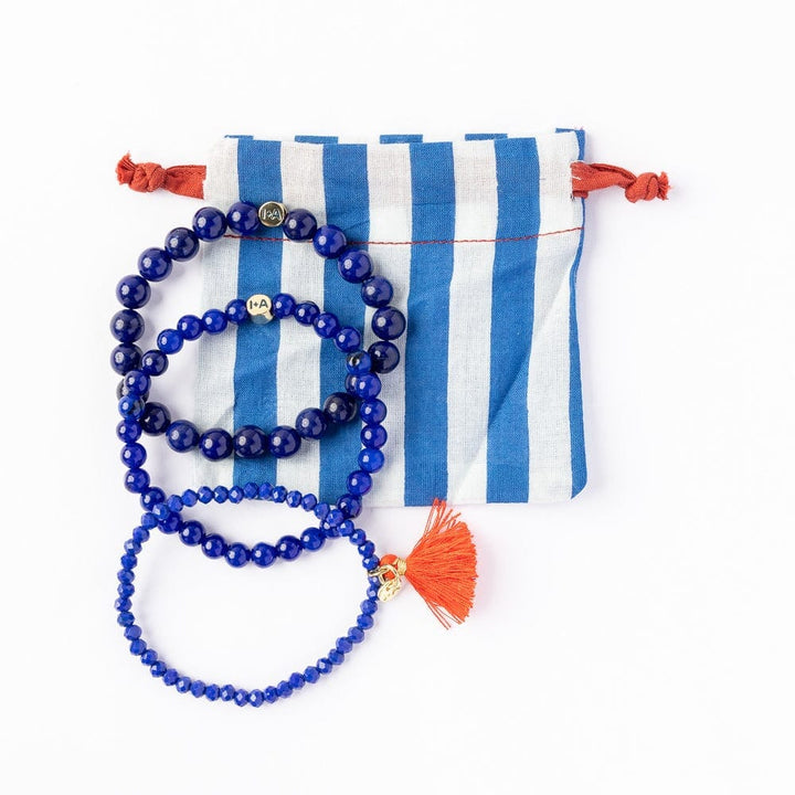 Addison Stretch Bracelets Set of 3 - Lapis Womens Bracelet Ink and Alloy 