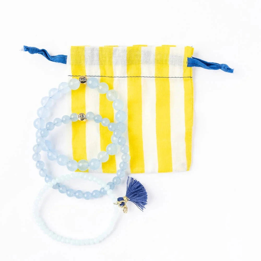 Addison Stretch Bracelets Set of 3 - Sky Blue Womens Bracelet Ink and Alloy 