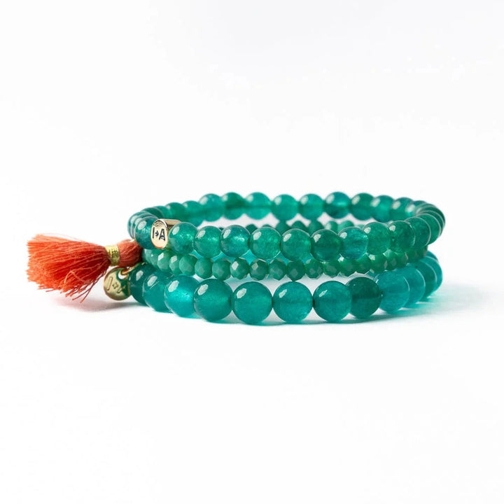 Addison Stretch Bracelets Set of 3 - Teal Green Womens Bracelet Ink and Alloy 