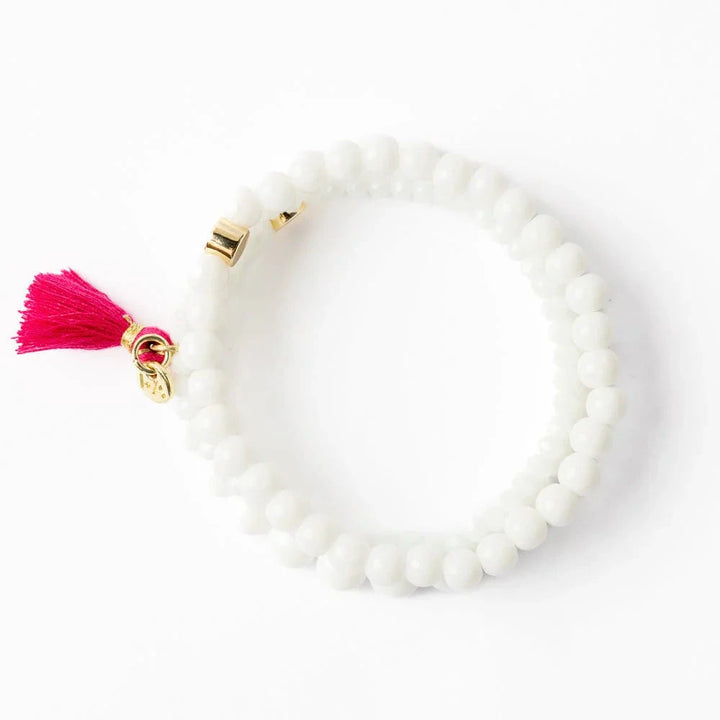 Addison Stretch Bracelets Set of 3 - White Womens Bracelet Ink and Alloy 
