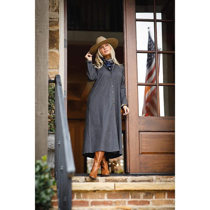 Adele Dress - Black Washed Denim Womens Dress Holly Shae Design 