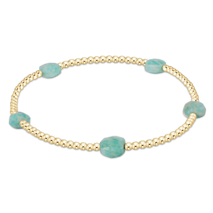 Admire Gemstone Gold 2mm Bead Bracelet - 5 Stones Womens Bracelet ENewton Amazonite 