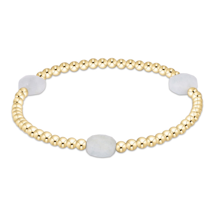 Admire Gemstone Gold 3mm Bead Bracelet - 3 Stones Womens Bracelet ENewton Aquamarine 