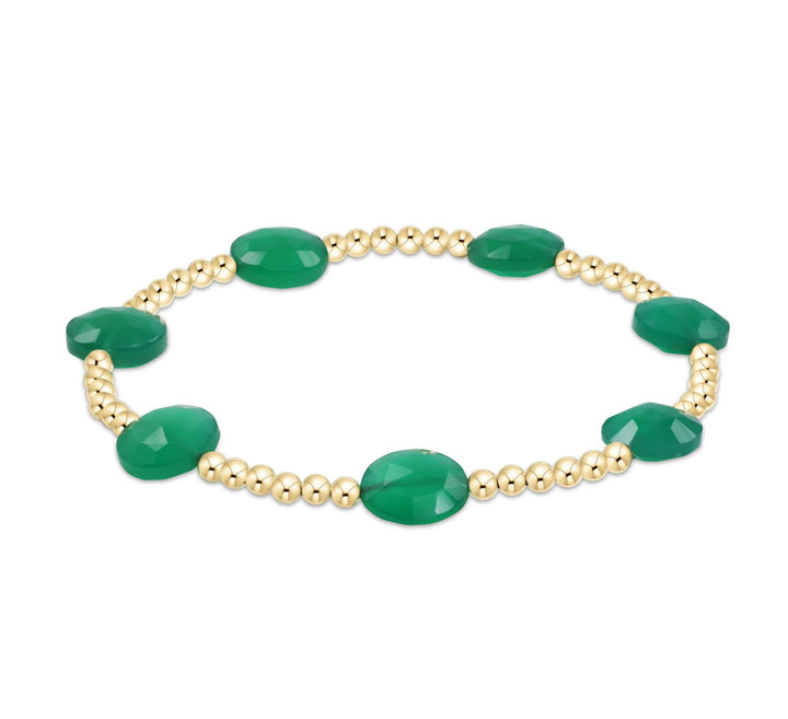 Admire Gold 3mm Bead Bracelet - Gemstones Womens Bracelet ENewton Green Onyx 