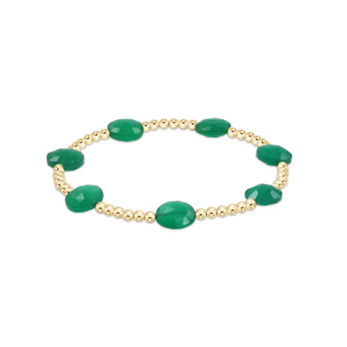 Admire Gold 3mm Bead Bracelet - Gemstones Womens Bracelet ENewton Green Onyx 