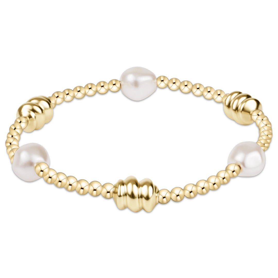 Admire Gold & Admire Pearl 3mm Gold Bracelet Womens Bracelet ENewton 