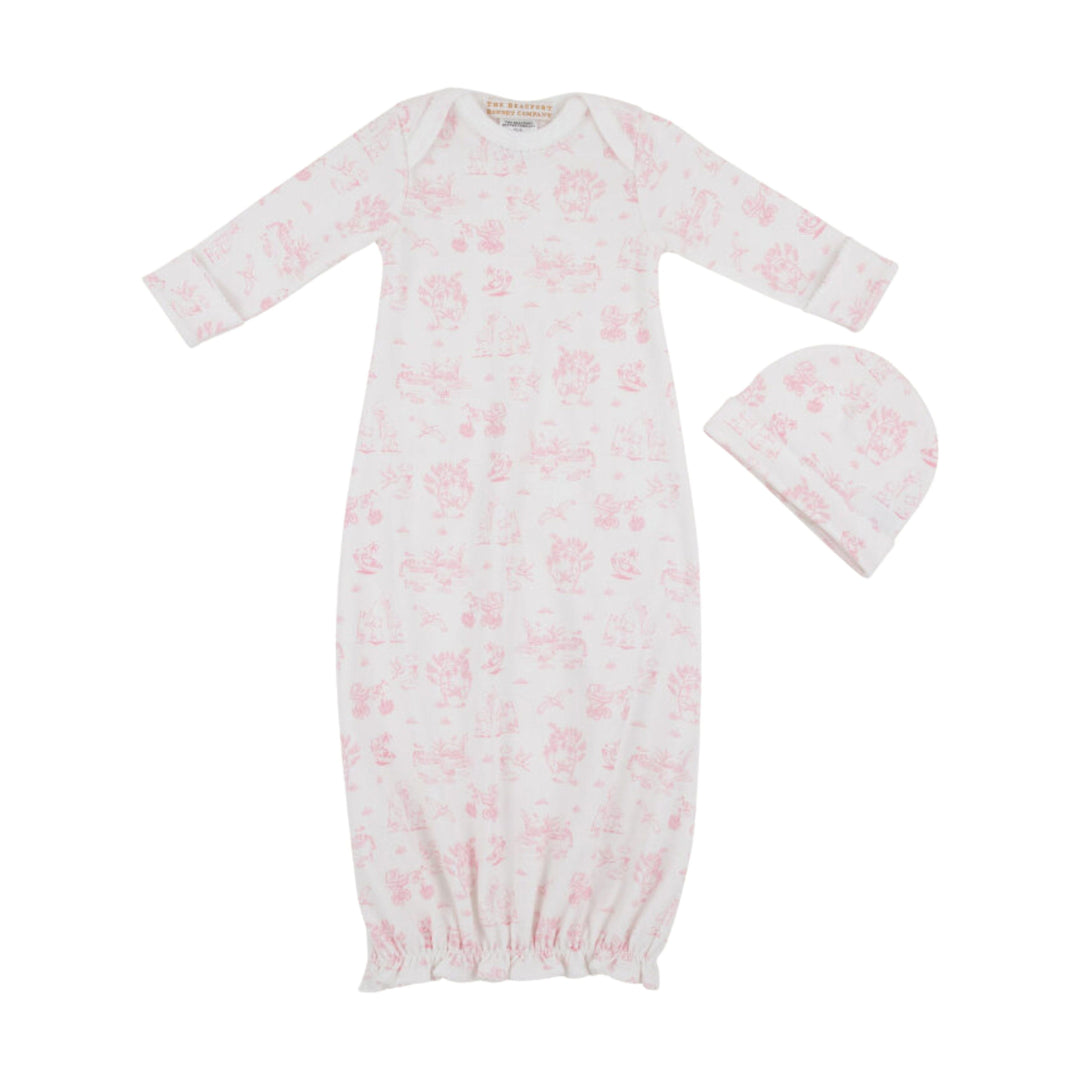 Adorable Everyday Set - Hamptons Hot Pink Baby Gown Beaufort Bonnet 