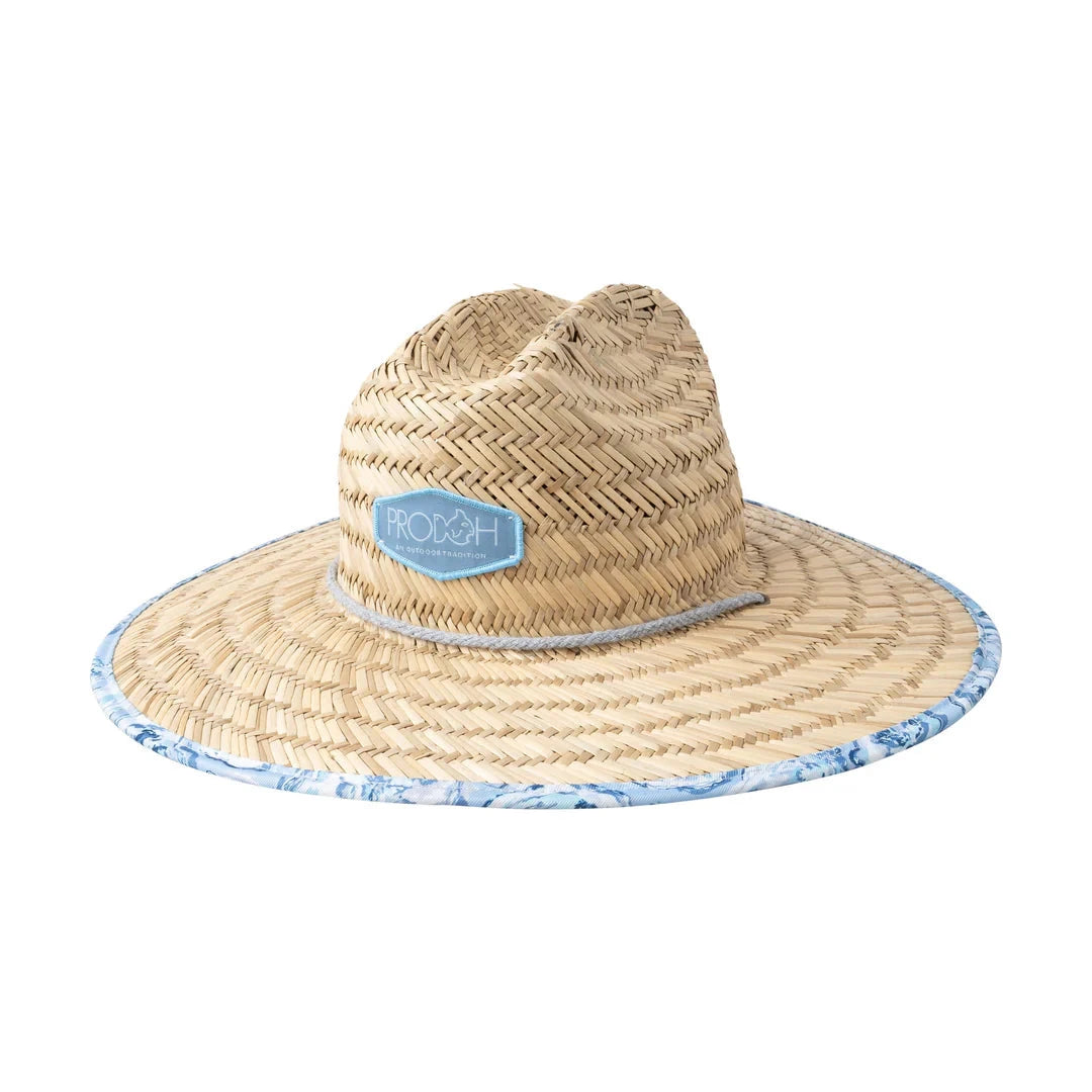 Adult Straw Lifeguard Hat - Oyster Shell Print Mens Sun Hat Prodoh 