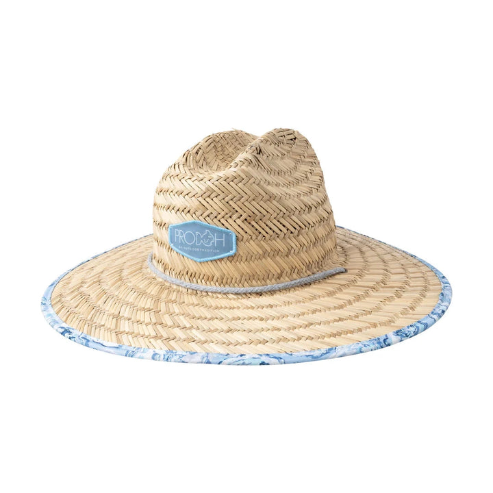 Adult Straw Lifeguard Hat - Oyster Shell Print Mens Sun Hat Prodoh 