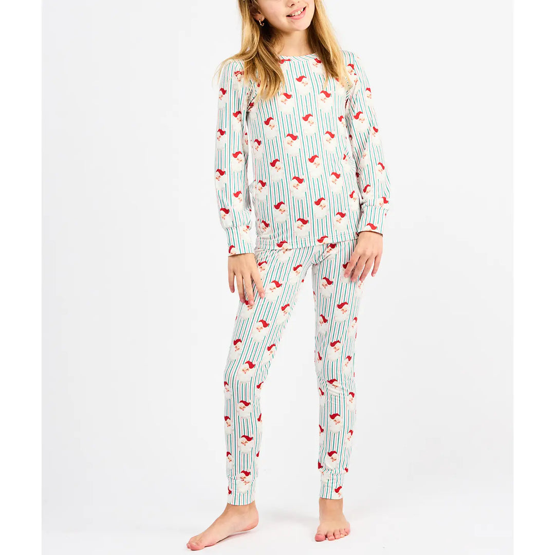 Annie Pajama Set - Santa Baby Stripes