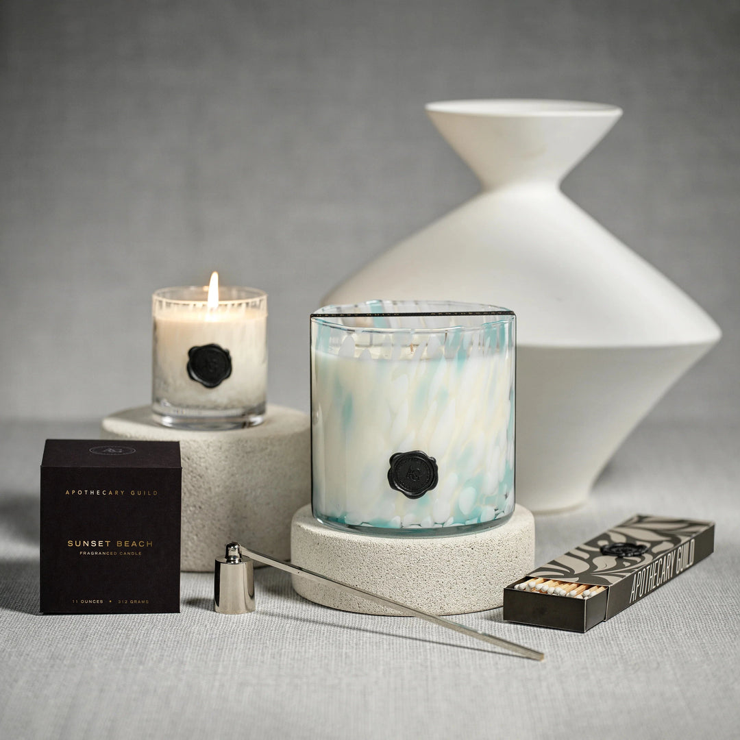 AG Opal Glass Three Wick Candle Jar - Sunset Beach Candle Zodax 