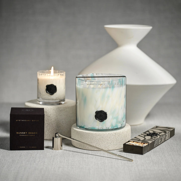 AG Opal Glass Three Wick Candle Jar - Sunset Beach Candle Zodax 