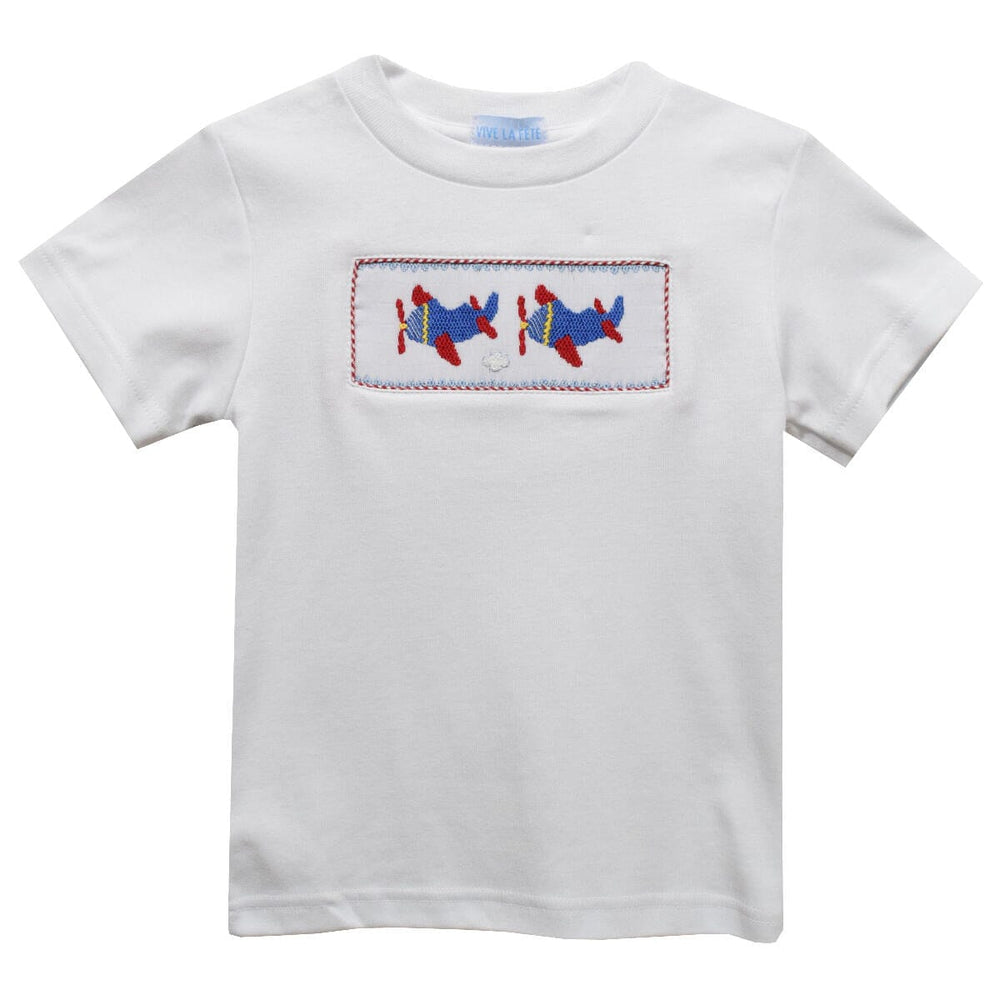 Airplane Knit Smocked T-Shirt Boy Shirt Vive La Fete 