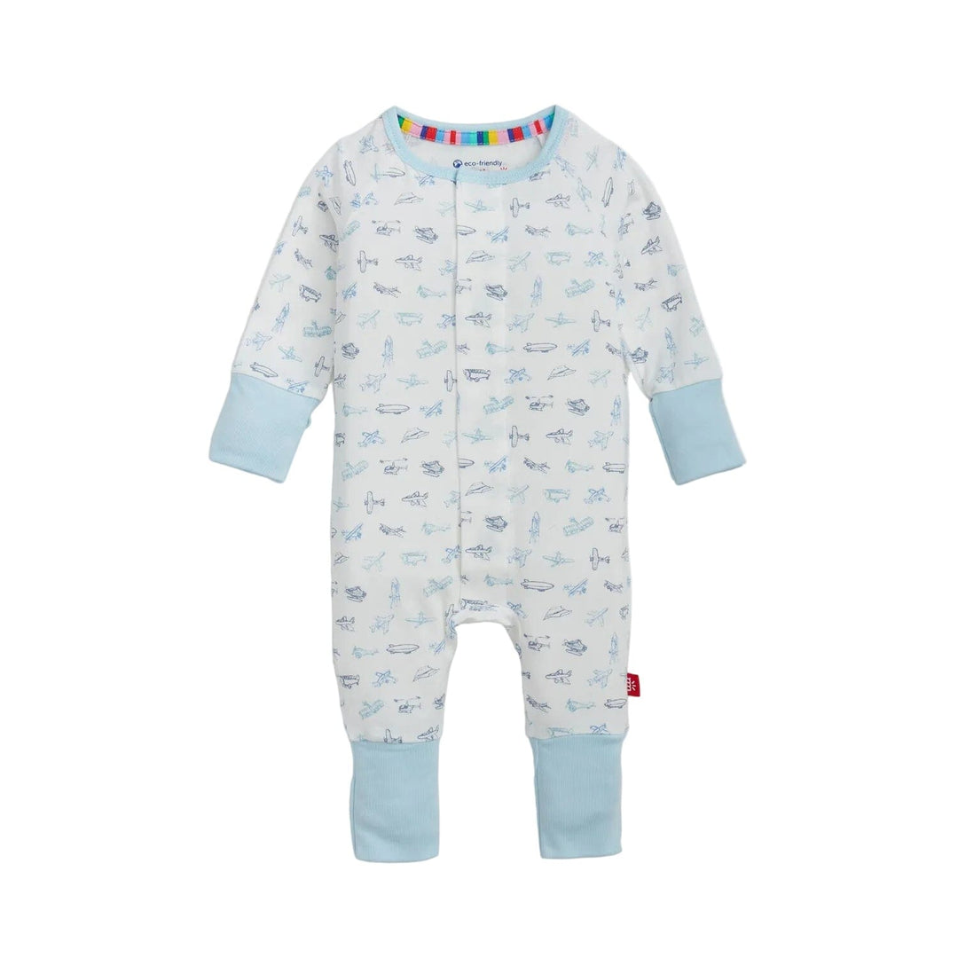 Airplanes Convertible Coverall Boy Romper Magnetic Me 