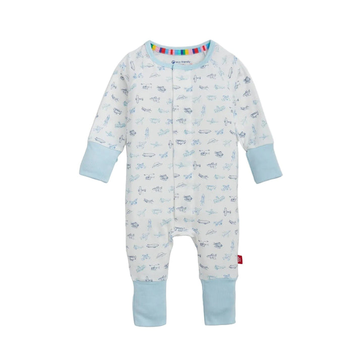 Airplanes Convertible Coverall Boy Romper Magnetic Me 